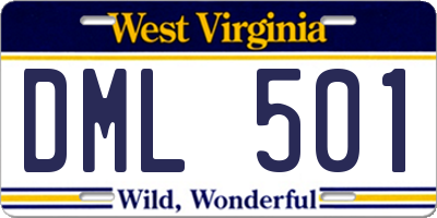 WV license plate DML501