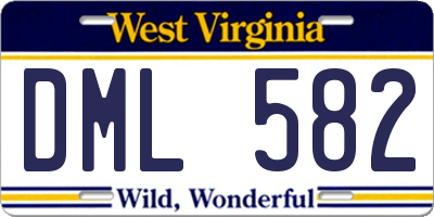 WV license plate DML582