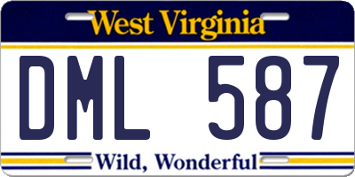 WV license plate DML587