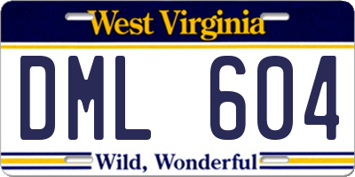 WV license plate DML604