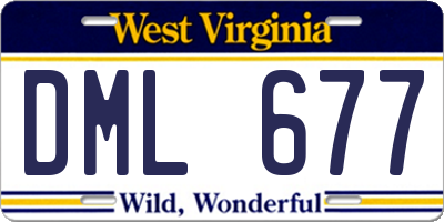 WV license plate DML677