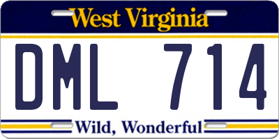 WV license plate DML714