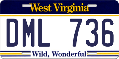 WV license plate DML736