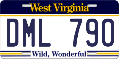 WV license plate DML790