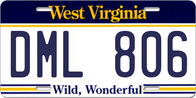 WV license plate DML806