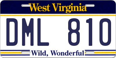 WV license plate DML810