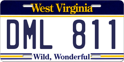 WV license plate DML811