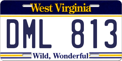 WV license plate DML813