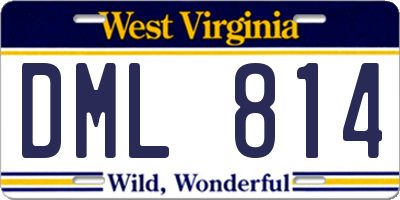 WV license plate DML814