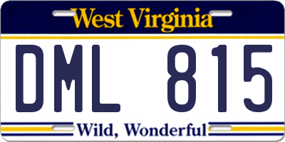 WV license plate DML815