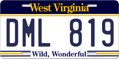 WV license plate DML819