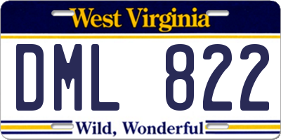 WV license plate DML822