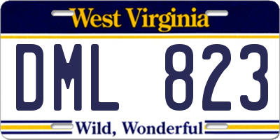 WV license plate DML823