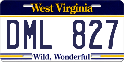 WV license plate DML827