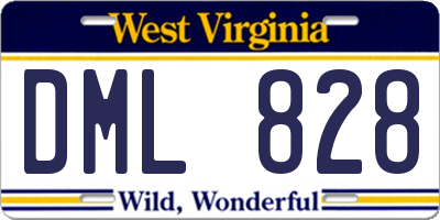 WV license plate DML828