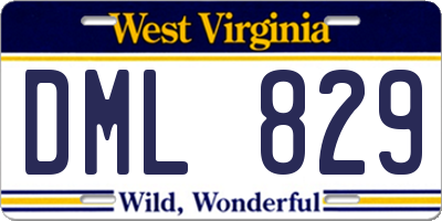 WV license plate DML829