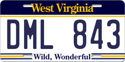 WV license plate DML843