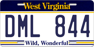 WV license plate DML844