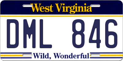 WV license plate DML846