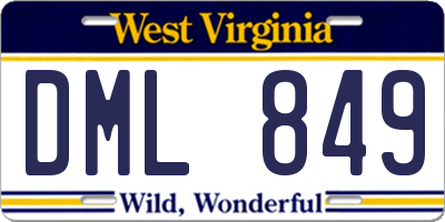 WV license plate DML849