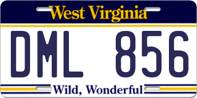 WV license plate DML856