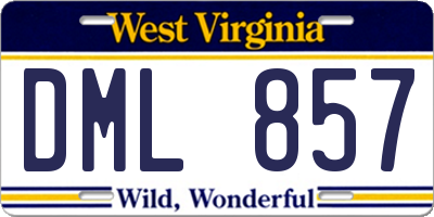 WV license plate DML857