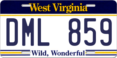 WV license plate DML859