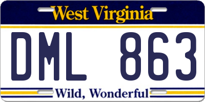 WV license plate DML863