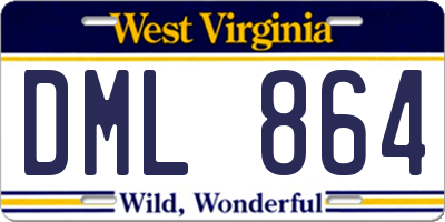 WV license plate DML864