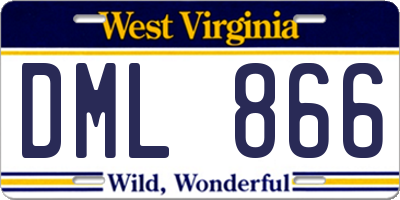 WV license plate DML866