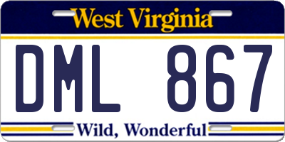 WV license plate DML867