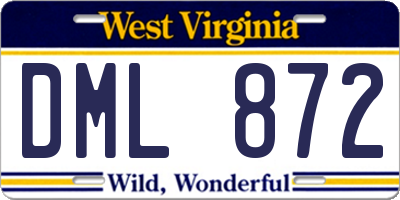 WV license plate DML872