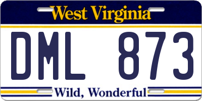 WV license plate DML873