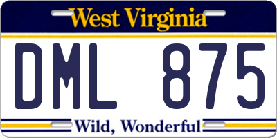 WV license plate DML875