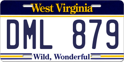 WV license plate DML879