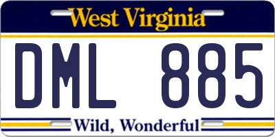 WV license plate DML885