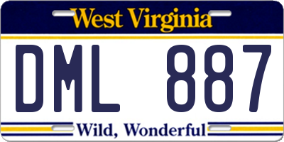 WV license plate DML887