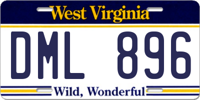 WV license plate DML896