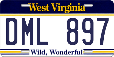 WV license plate DML897