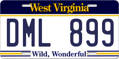 WV license plate DML899