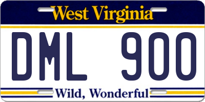 WV license plate DML900