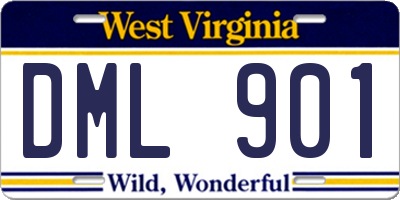 WV license plate DML901