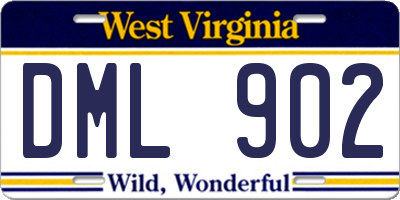 WV license plate DML902