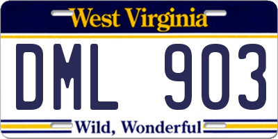 WV license plate DML903