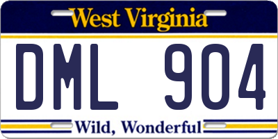 WV license plate DML904