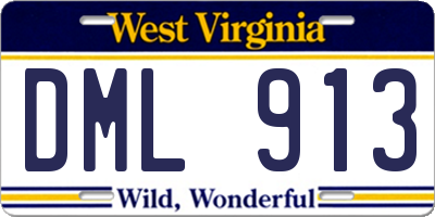 WV license plate DML913