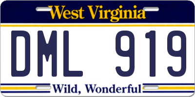 WV license plate DML919