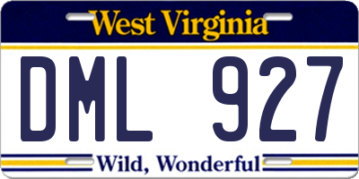 WV license plate DML927