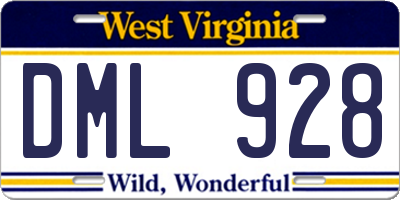 WV license plate DML928