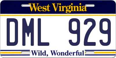 WV license plate DML929